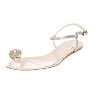 ALEXANDER MCQUEEN Embellished Leather Sandals Size: 10 | IT 40